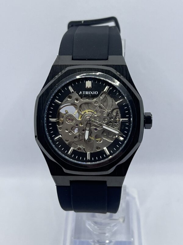 Black Atrixio Automatic Watch With Silicone Strap For Man - Image 2