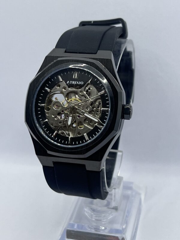 Black Atrixio Automatic Watch With Silicone Strap For Man - Image 7